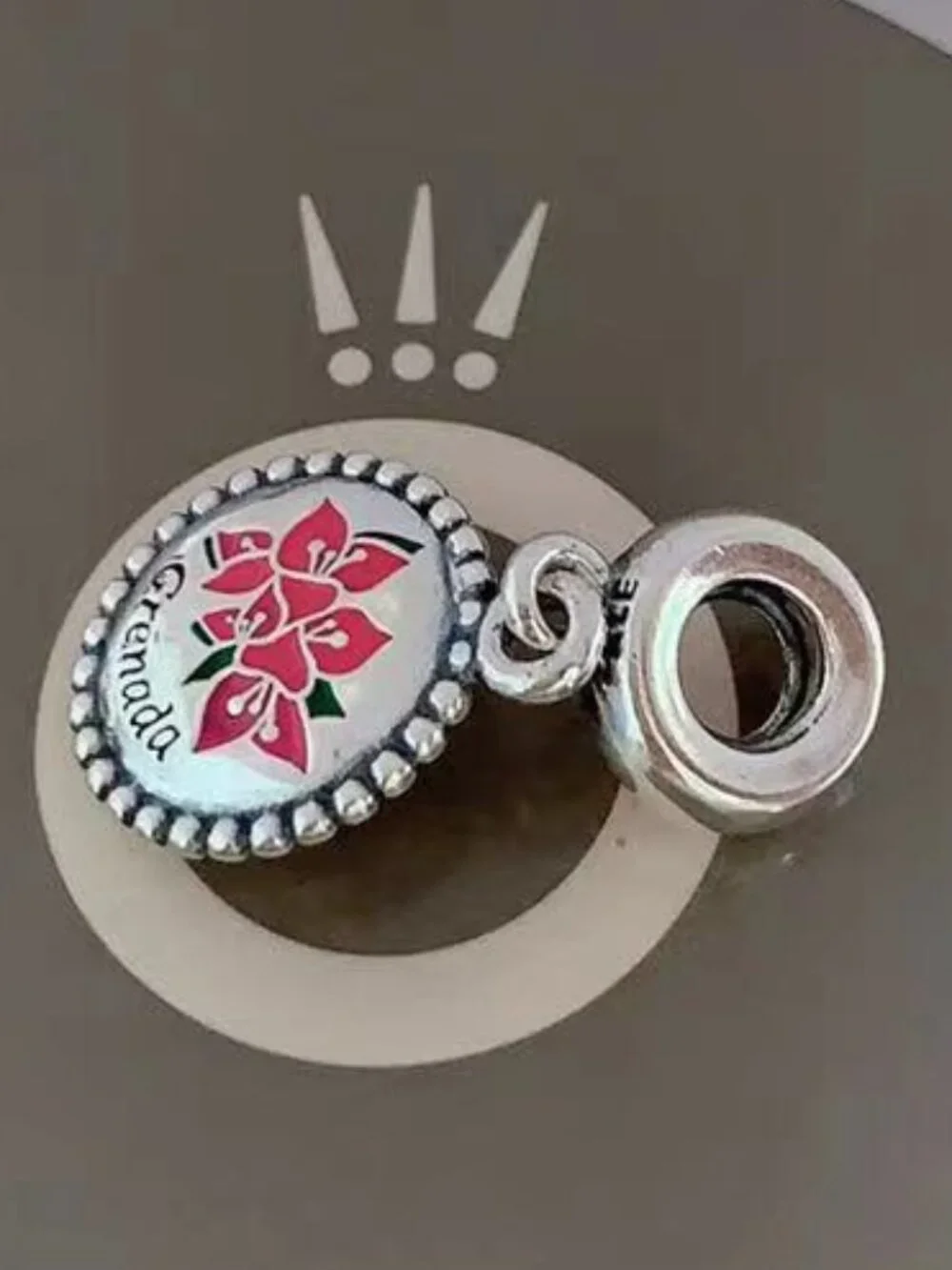 Pandora Grenada Bougainvillea Charm National Flower of Grenada Pendant Travel